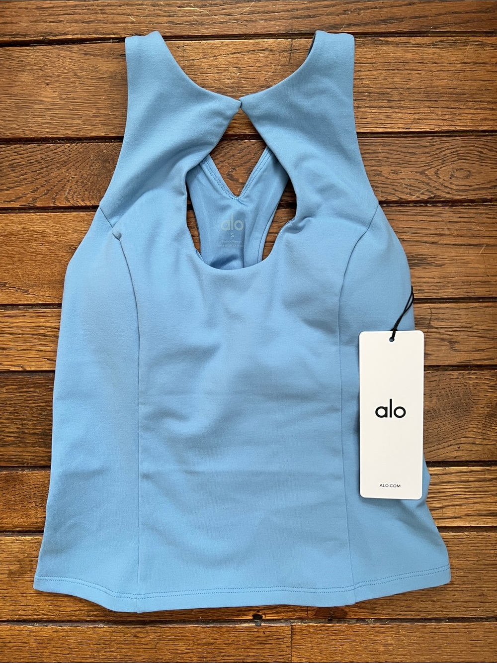 ALO Yoga California Blue Airbrush Lock In Bra Tank Size Small NWT